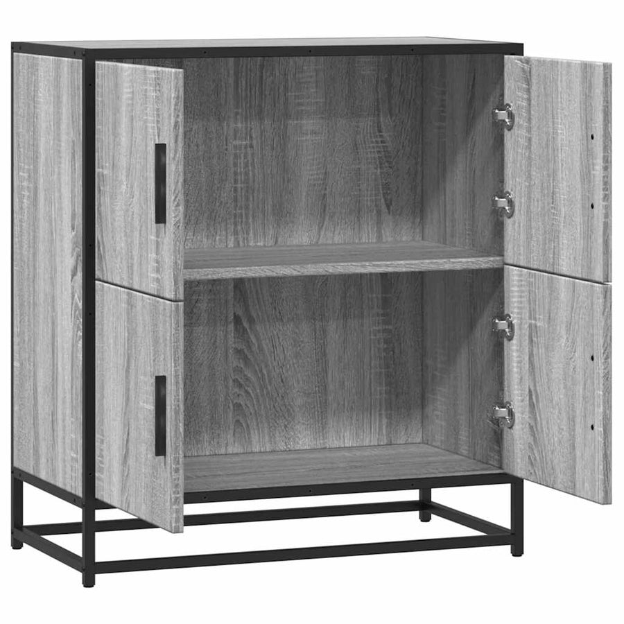 Dressoir 68x35x76 cm bewerkt hout grijs sonoma eikenkleurig