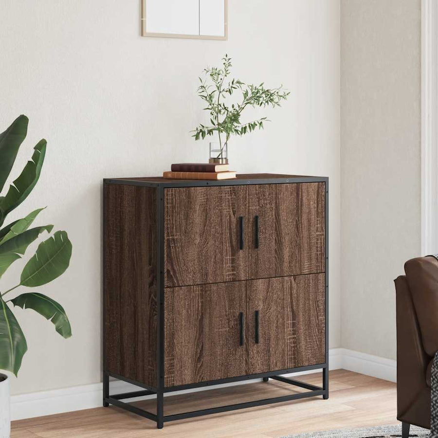 Dressoir 68x35x76 cm bewerkt hout bruin eikenkleur