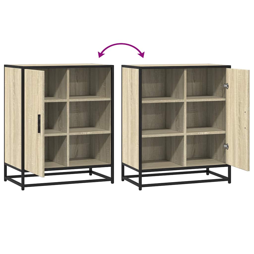 Dressoir 62x35x76 cm bewerkt hout sonoma eikenkleurig