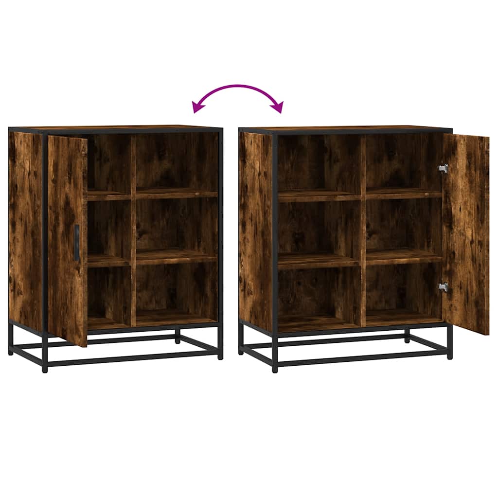 Dressoir 62x35x76 cm bewerkt hout gerookt eikenkleurig