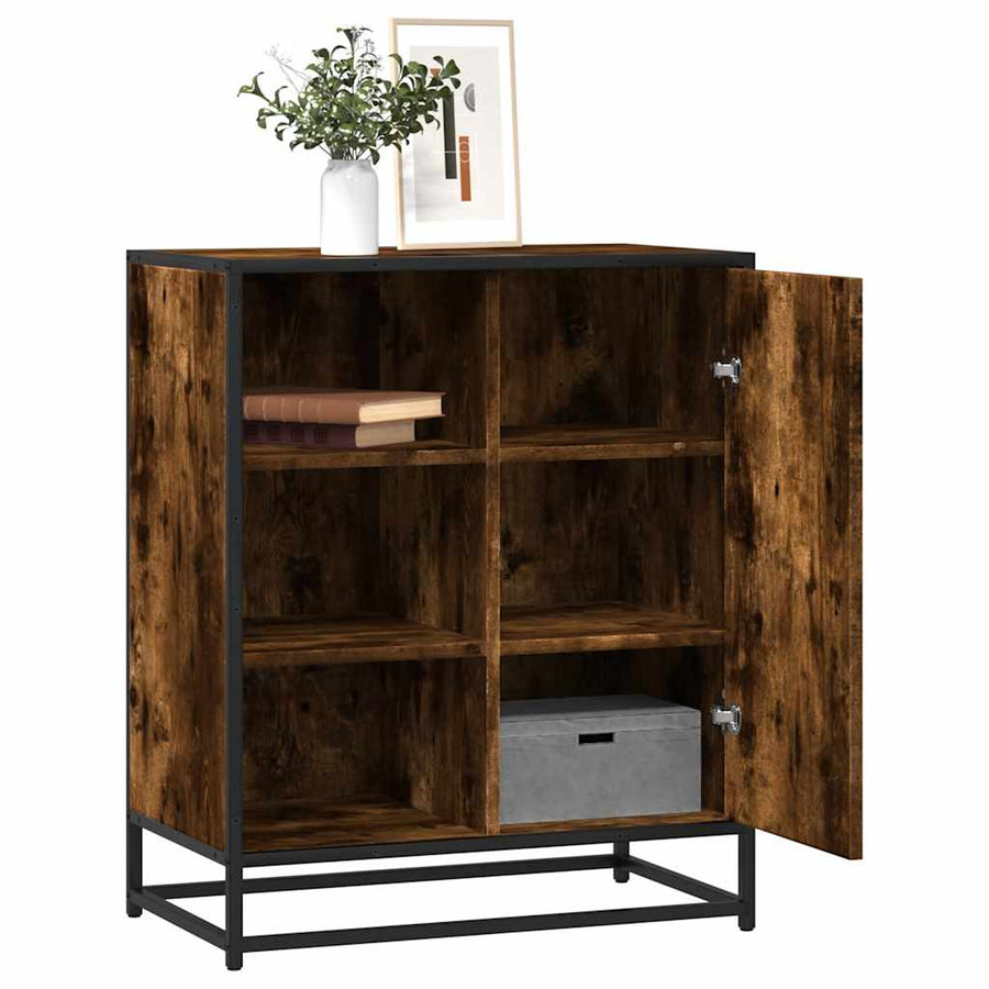 Dressoir 62x35x76 cm bewerkt hout gerookt eikenkleurig