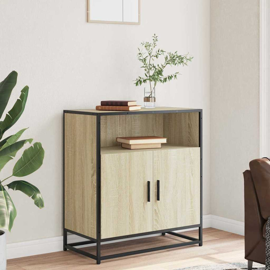 Dressoir 68x35x76 cm bewerkt hout sonoma eikenkleurig