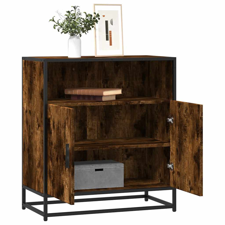 Dressoir 68x35x76 cm bewerkt hout gerookt eikenkleurig