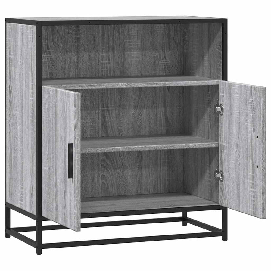 Dressoir 68x35x76 cm bewerkt hout grijs sonoma eikenkleurig