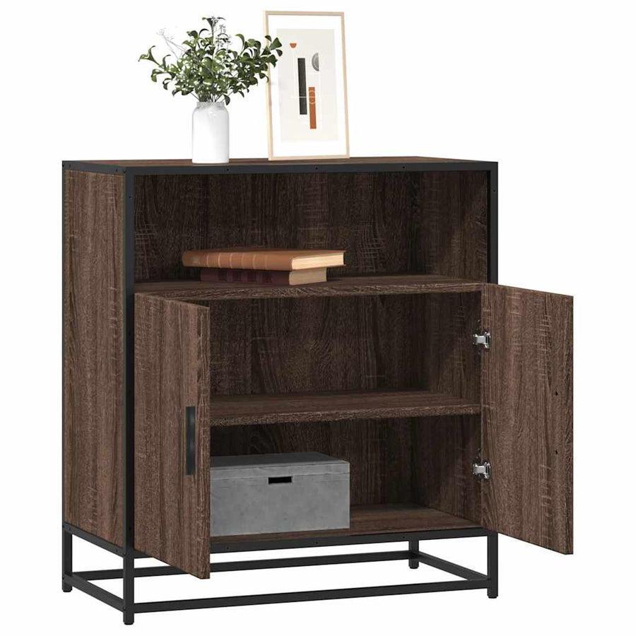 Dressoir 68x35x76 cm bewerkt hout bruin eikenkleur