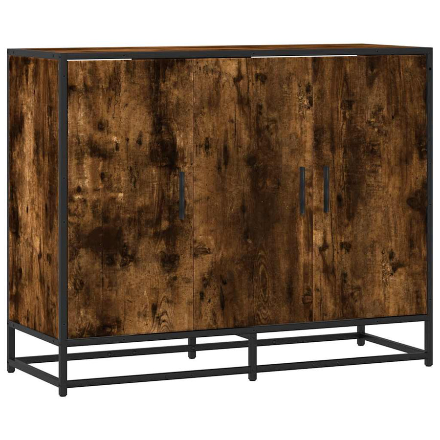 Dressoir 94x35x76 cm bewerkt hout gerookt eikenkleurig