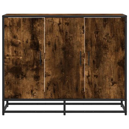 Dressoir 94x35x76 cm bewerkt hout gerookt eikenkleurig
