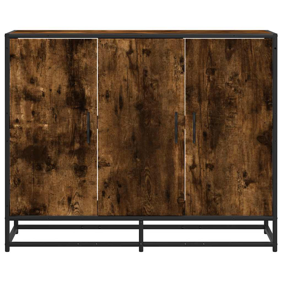 Dressoir 94x35x76 cm bewerkt hout gerookt eikenkleurig