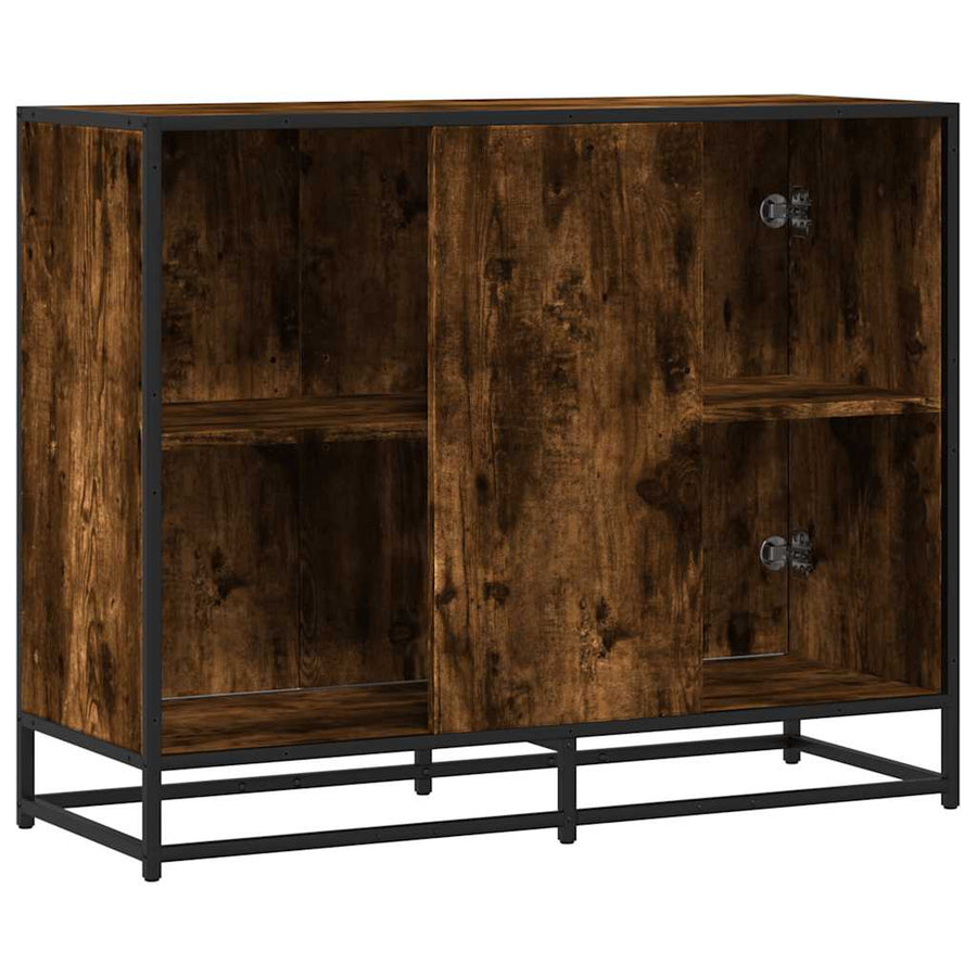 Dressoir 94x35x76 cm bewerkt hout gerookt eikenkleurig