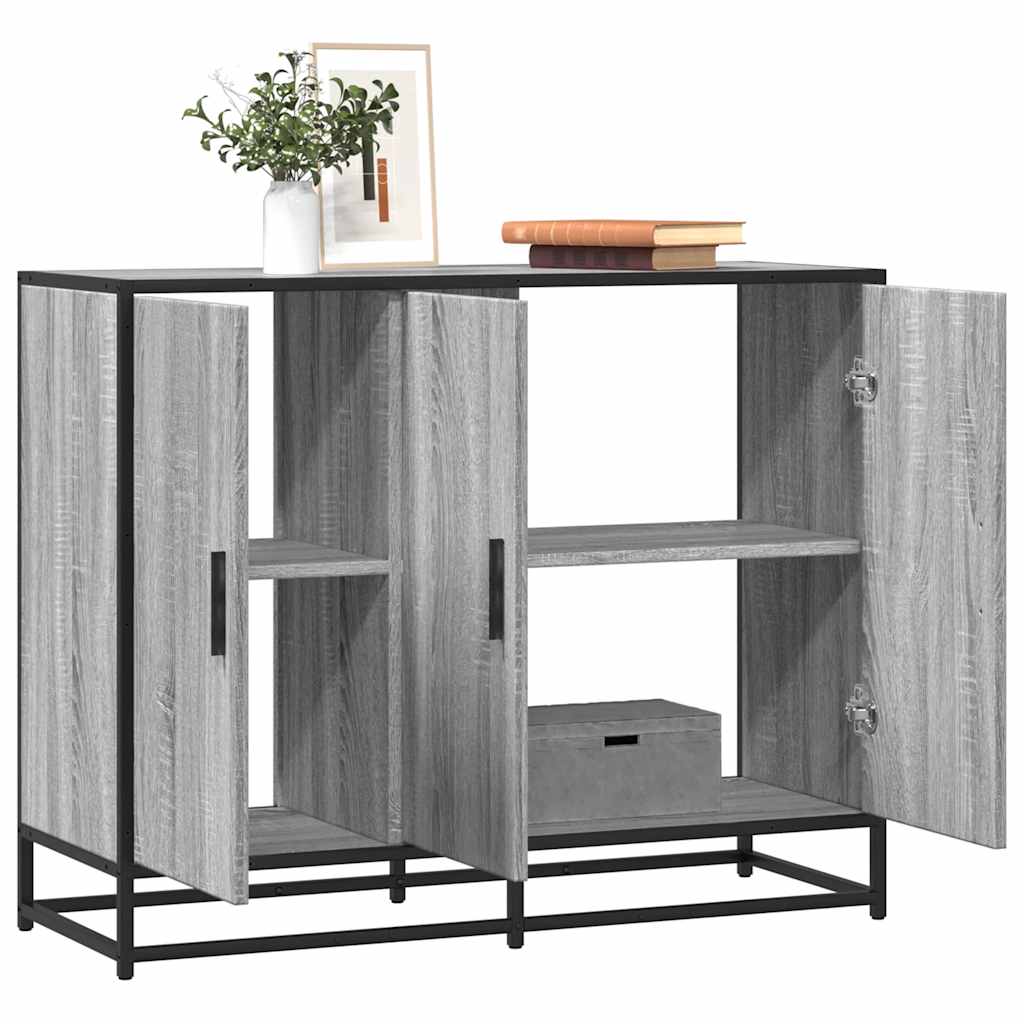 Dressoir 94x35x76 cm bewerkt hout grijs sonoma eikenkleurig