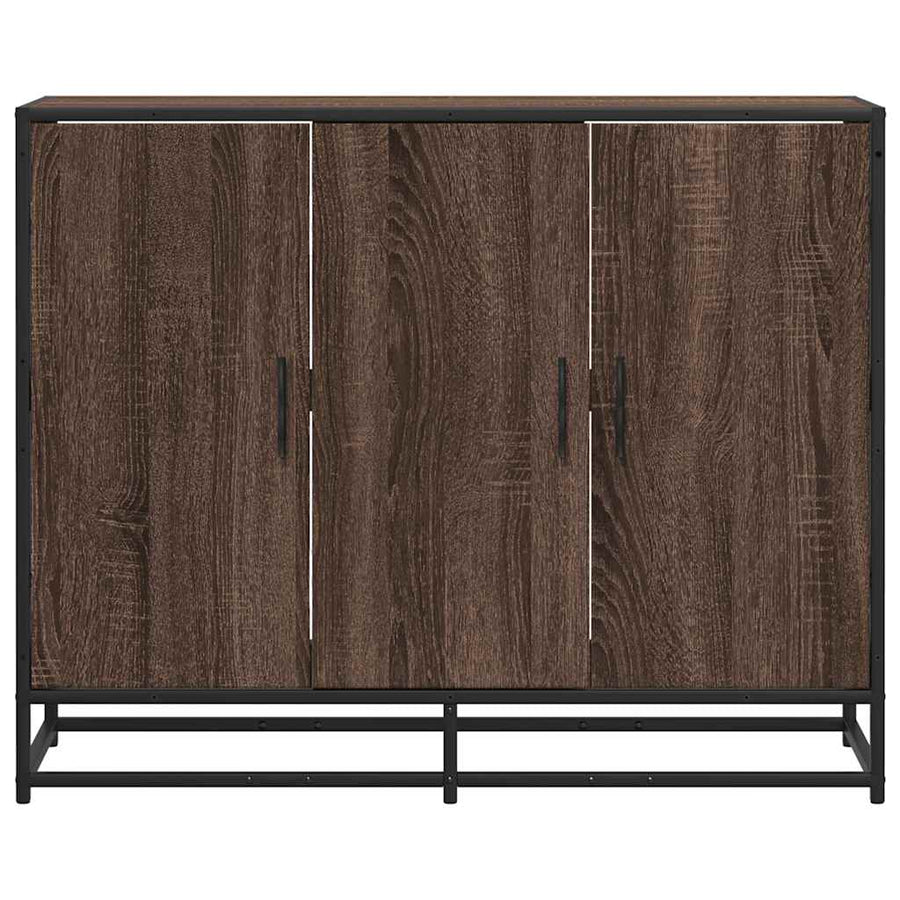 Dressoir 94x35x76 cm bewerkt hout bruin eikenkleur