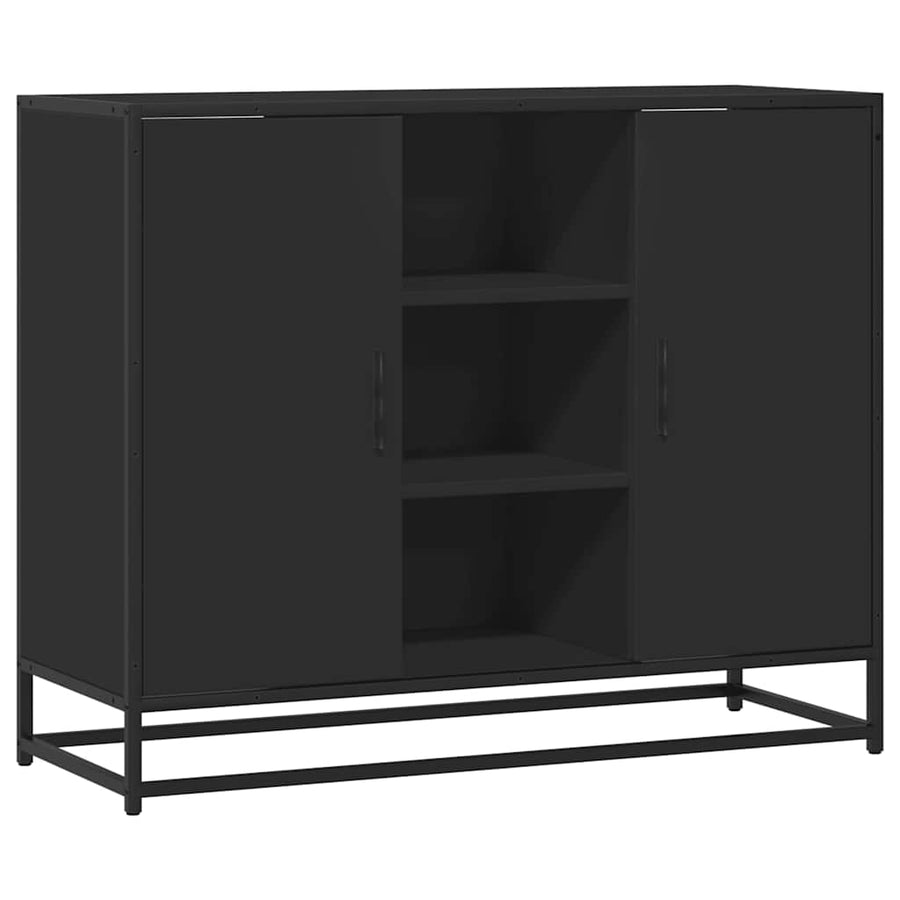 Dressoir 92x35x76 cm bewerkt hout zwart