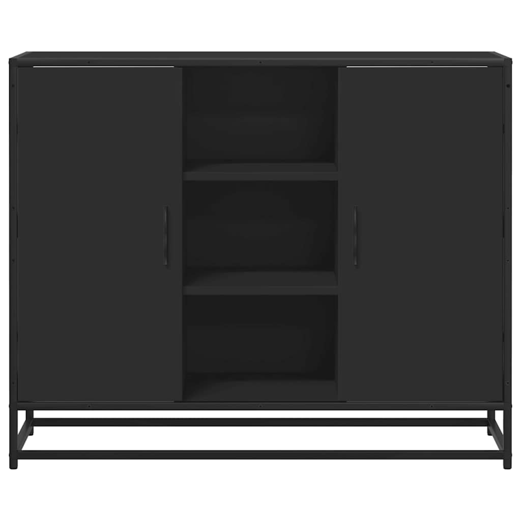Dressoir 92x35x76 cm bewerkt hout zwart