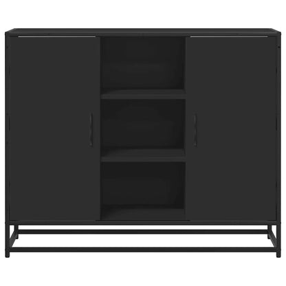 Dressoir 92x35x76 cm bewerkt hout zwart