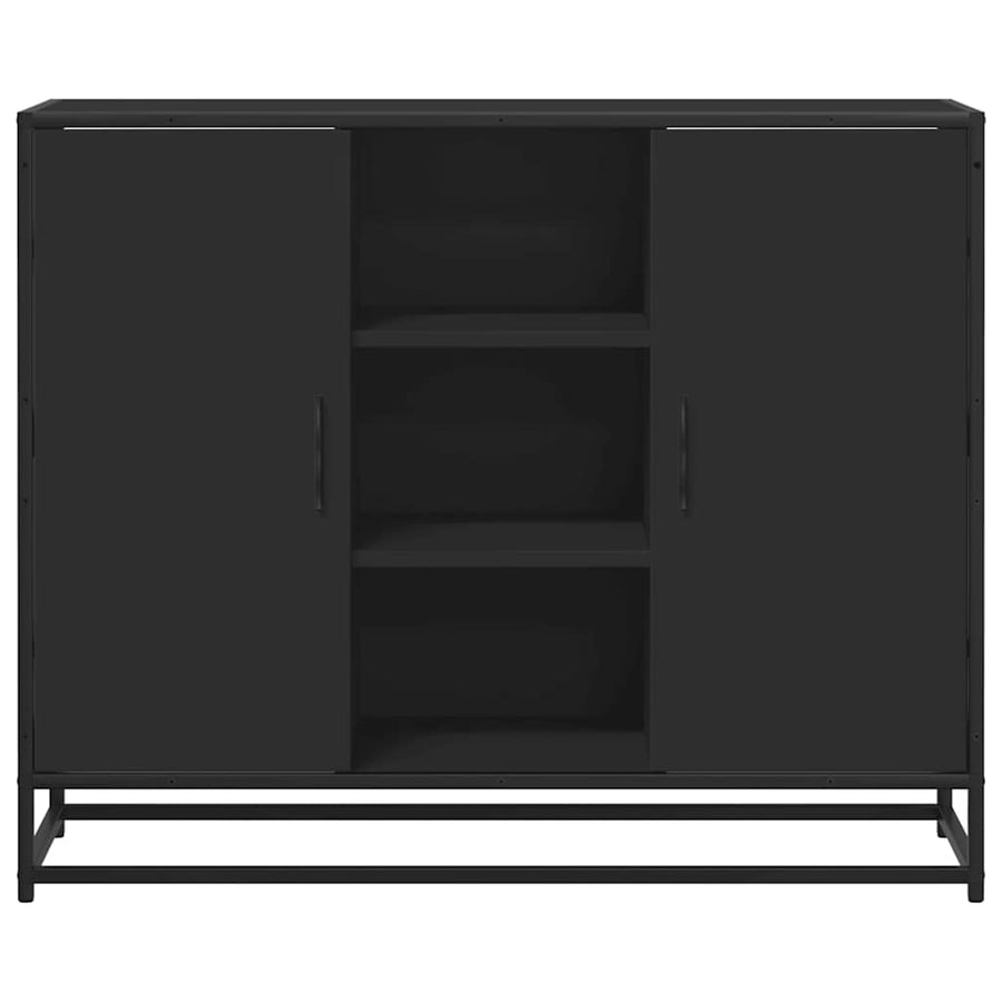 Dressoir 92x35x76 cm bewerkt hout zwart