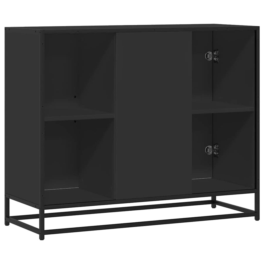 Dressoir 92x35x76 cm bewerkt hout zwart