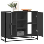Dressoir 92x35x76 cm bewerkt hout zwart metaal