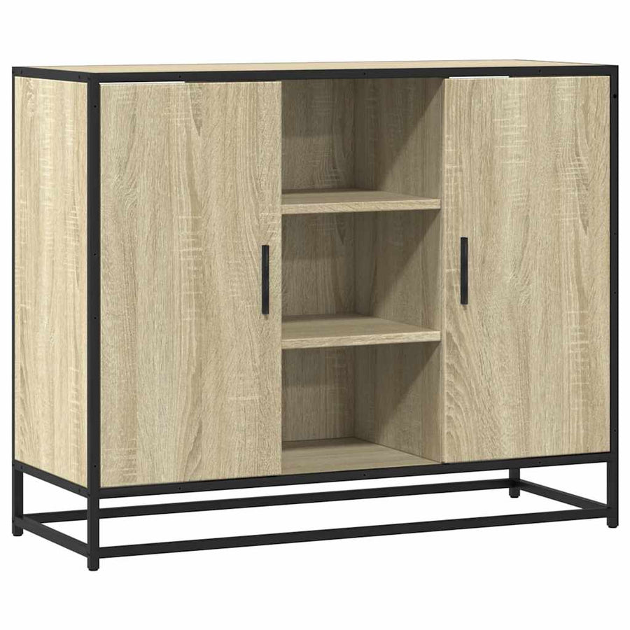 Dressoir 92x35x76 cm bewerkt hout sonoma eikenkleurig