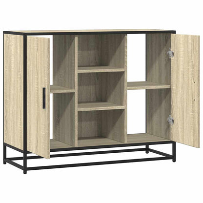 Dressoir 92x35x76 cm bewerkt hout sonoma eikenkleurig