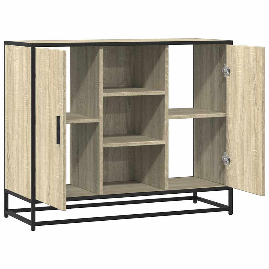 Dressoir 92x35x76 cm bewerkt hout sonoma eikenkleurig
