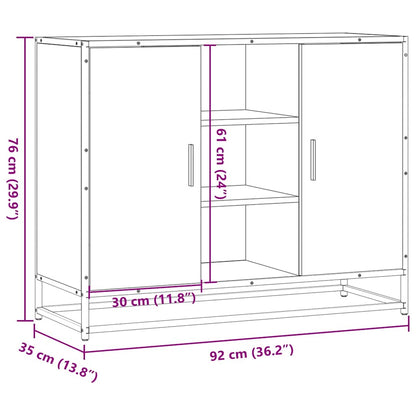 Dressoir 92x35x76 cm bewerkt hout sonoma eikenkleurig