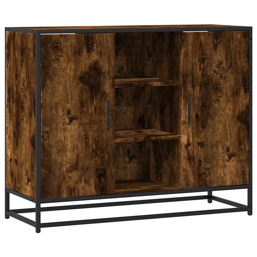 Dressoir 92x35x76 cm bewerkt hout gerookt eikenkleurig