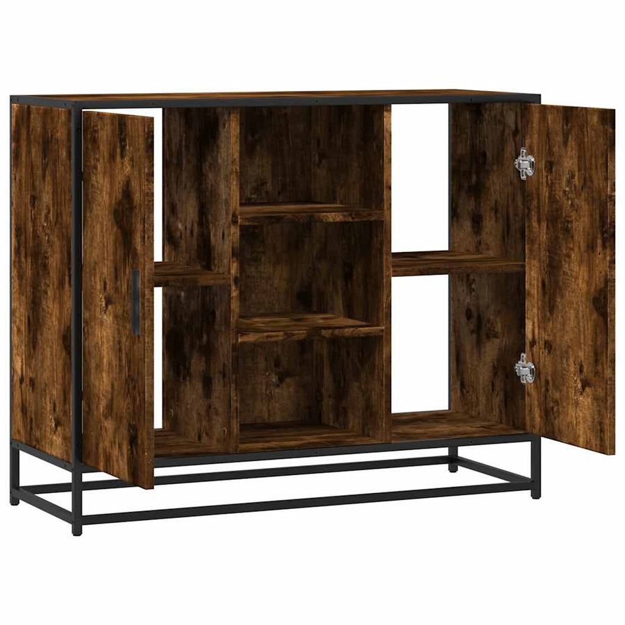 Dressoir 92x35x76 cm bewerkt hout gerookt eikenkleurig