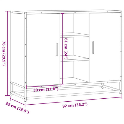 Dressoir 92x35x76 cm bewerkt hout gerookt eikenkleurig