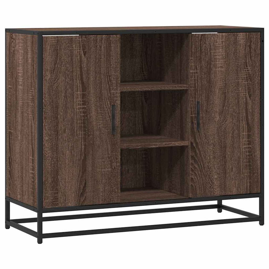 Dressoir 92x35x76 cm bewerkt hout bruin eikenkleurig