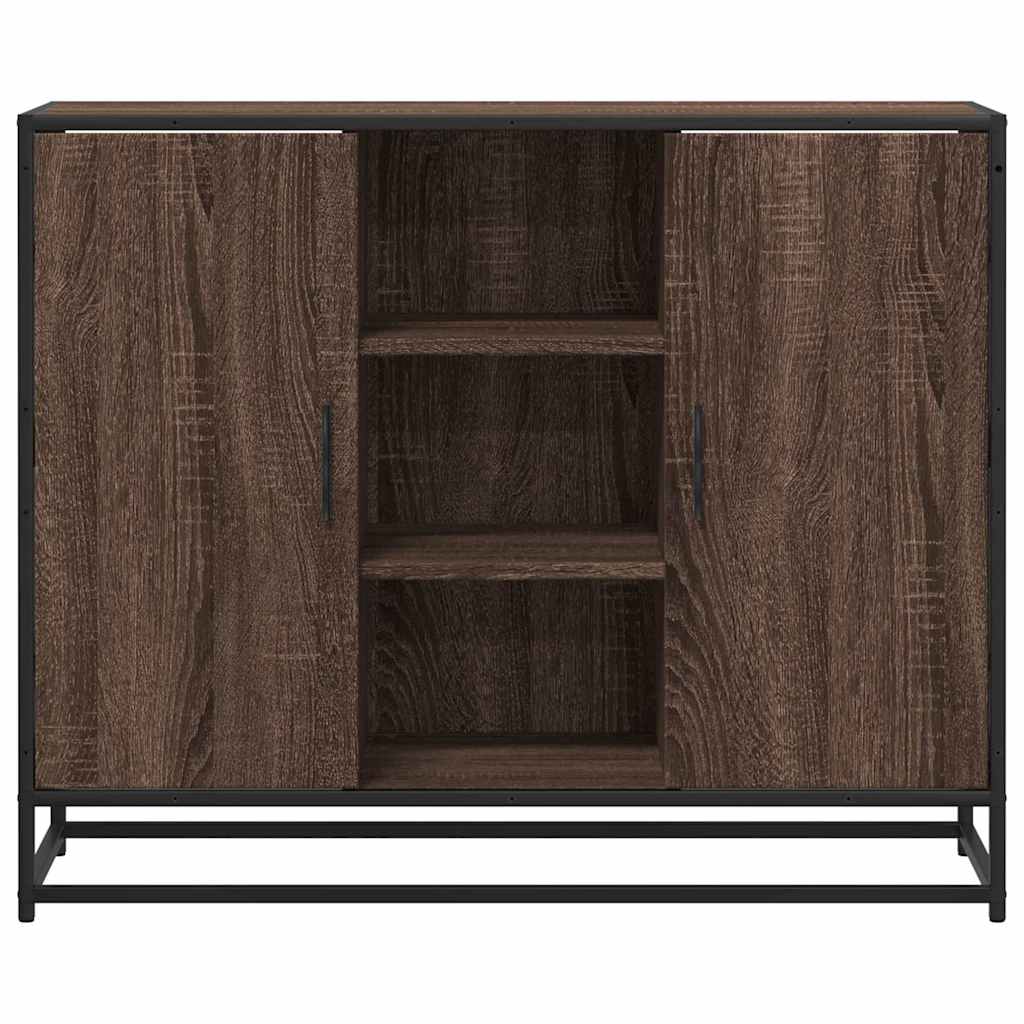Dressoir 92x35x76 cm bewerkt hout bruin eikenkleurig