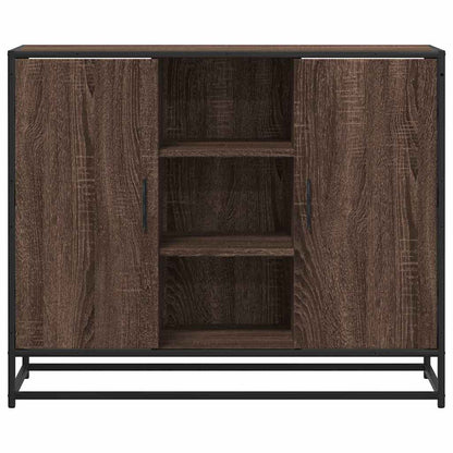 Dressoir 92x35x76 cm bewerkt hout bruin eikenkleurig