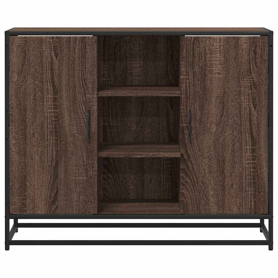 Dressoir 92x35x76 cm bewerkt hout bruin eikenkleurig