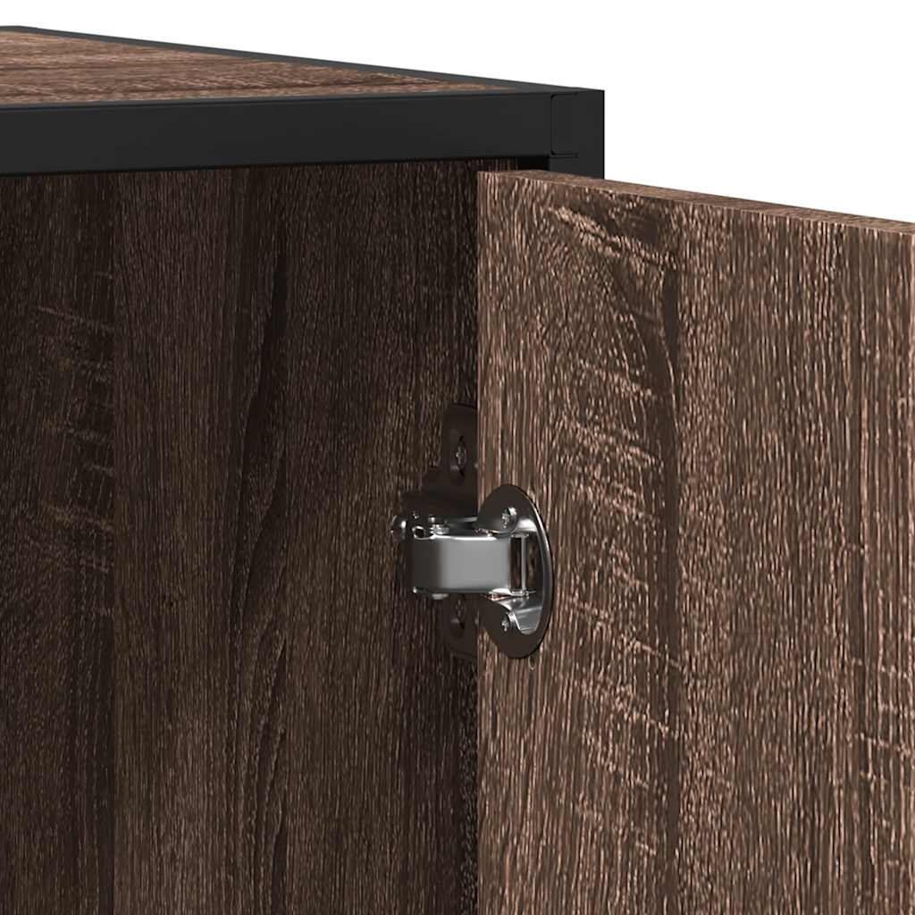 Dressoir 92x35x76 cm bewerkt hout bruin eikenkleurig