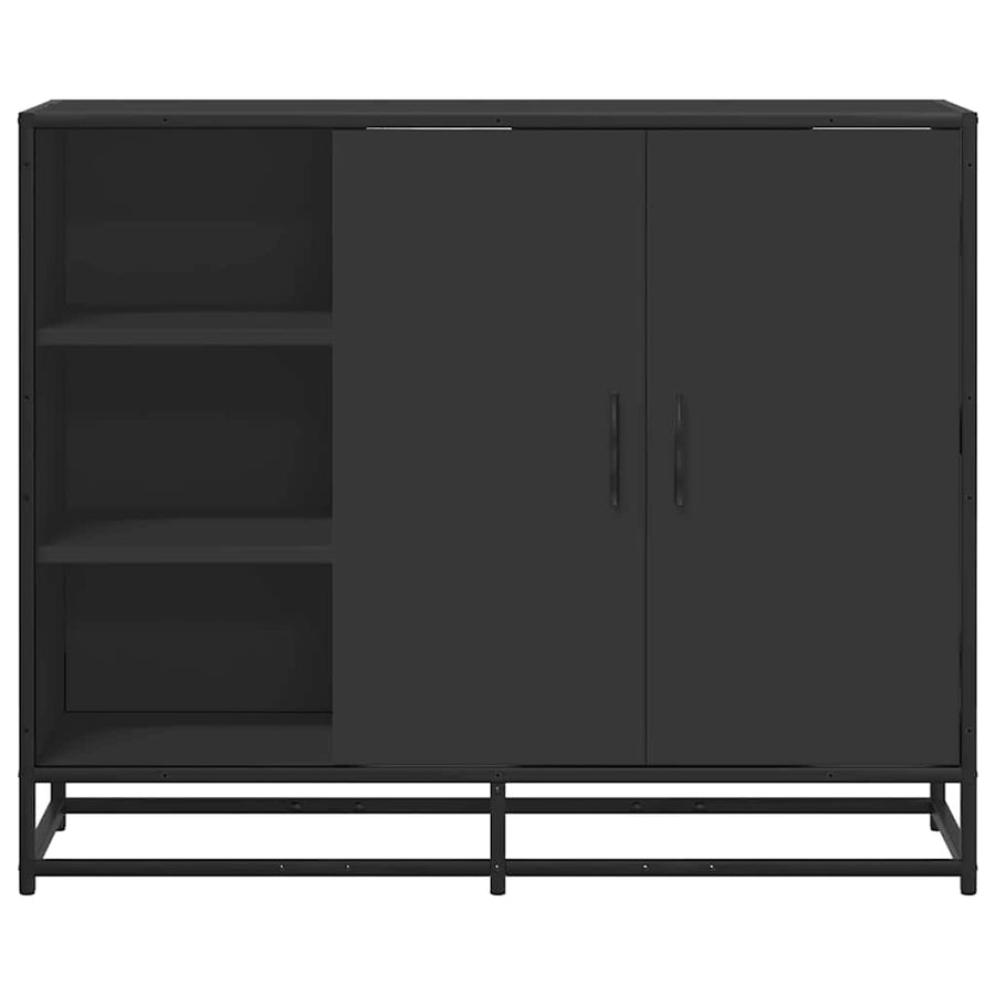 Dressoir 92x35x76 cm bewerkt hout zwart