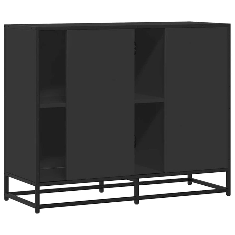 Dressoir 92x35x76 cm bewerkt hout zwart