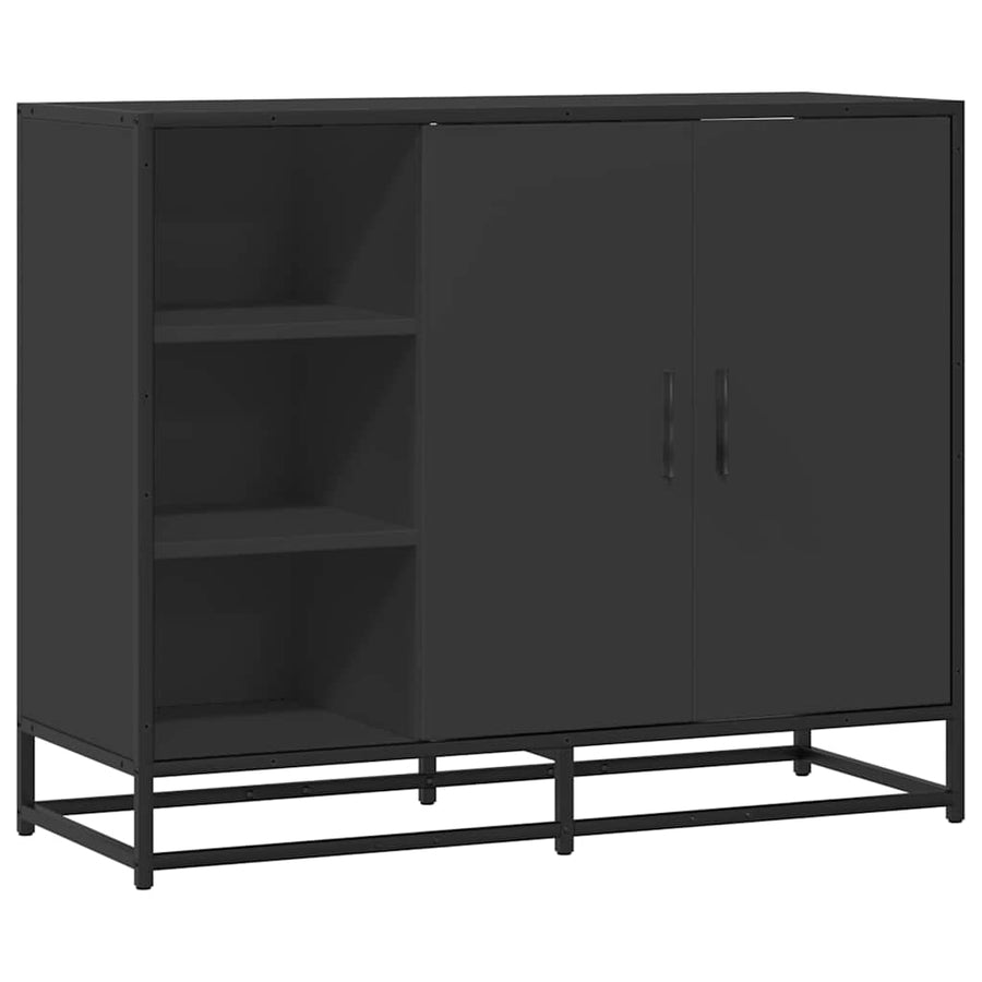 Dressoir 92x35x76 cm bewerkt hout zwart