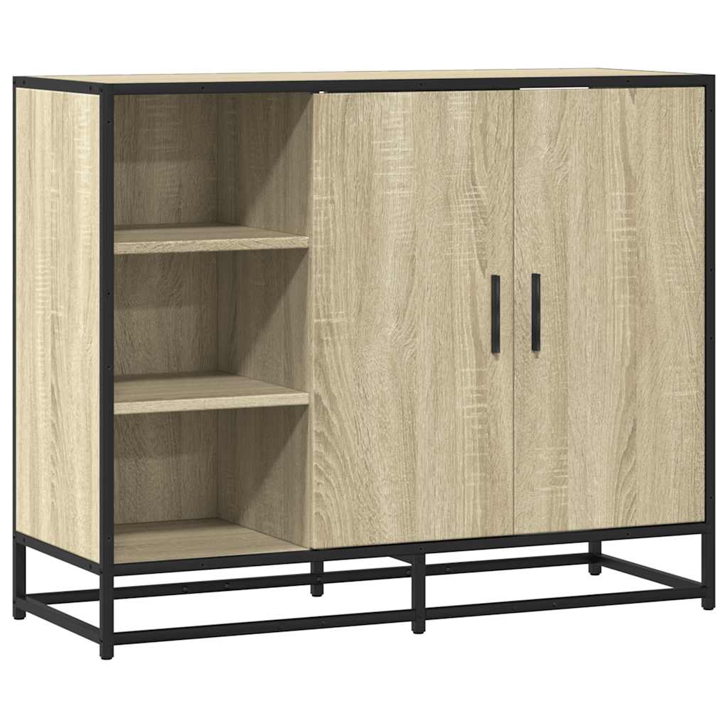 Dressoir 92x35x76 cm bewerkt hout sonoma eikenkleurig