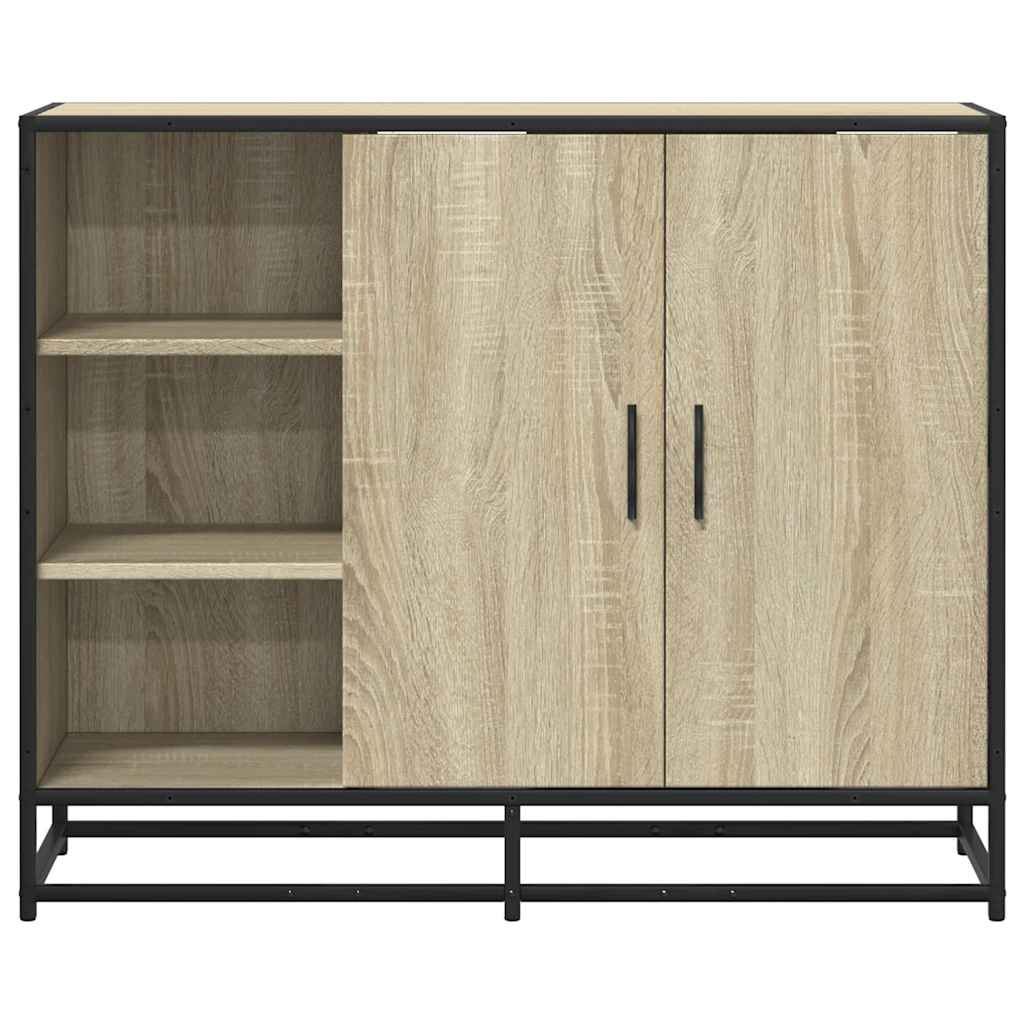Dressoir 92x35x76 cm bewerkt hout sonoma eikenkleurig
