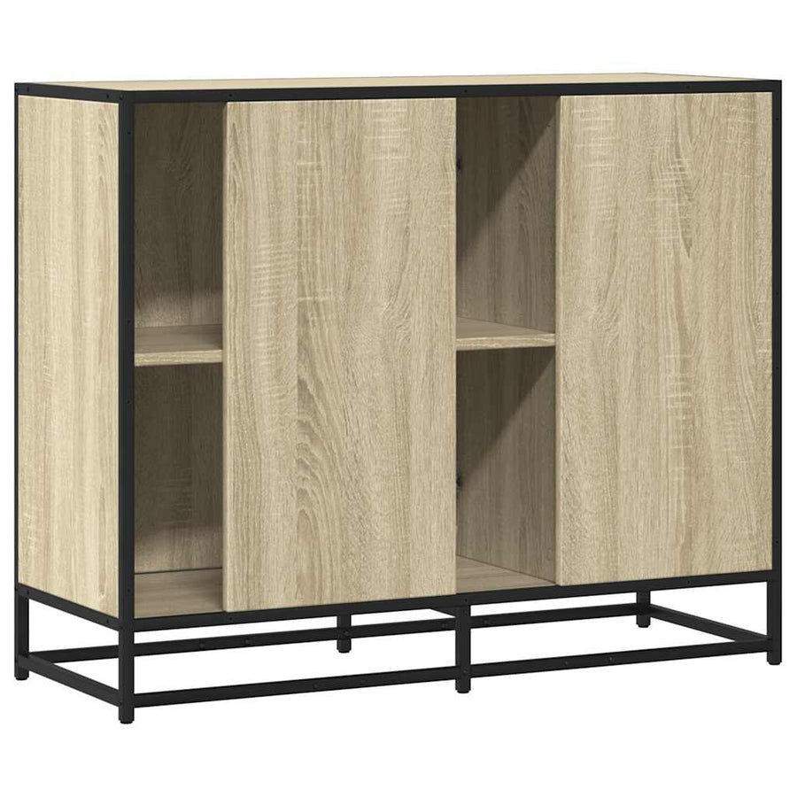 Dressoir 92x35x76 cm bewerkt hout sonoma eikenkleurig