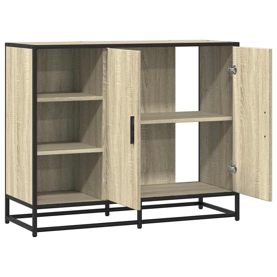 Dressoir 92x35x76 cm bewerkt hout sonoma eikenkleurig
