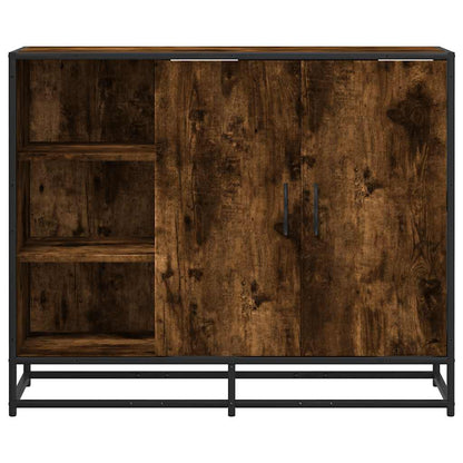 Dressoir 92x35x76 cm bewerkt hout gerookt eikenkleurig