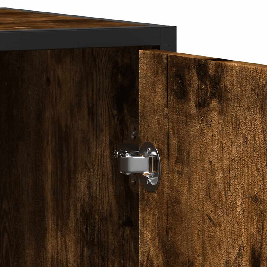 Dressoir 92x35x76 cm bewerkt hout gerookt eikenkleurig