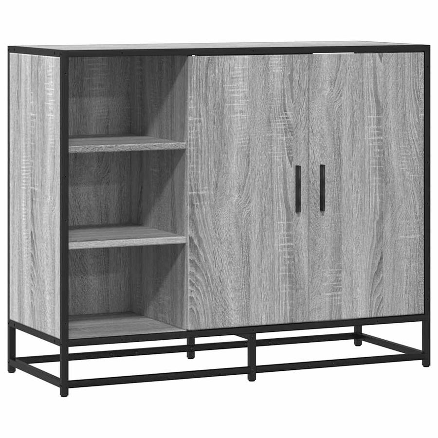 Dressoir 92x35x76 cm bewerkt hout grijs sonoma eikenkleurig