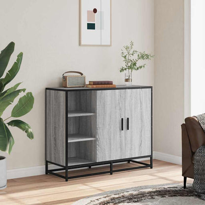 Dressoir 92x35x76 cm bewerkt hout grijs sonoma eikenkleurig