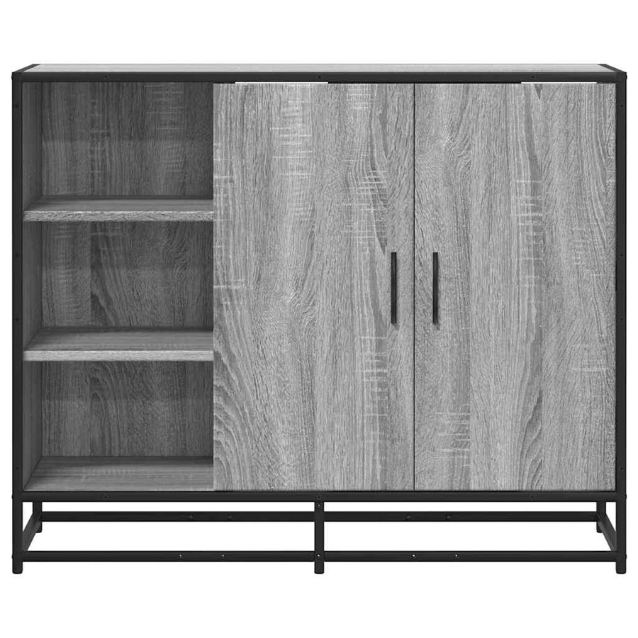 Dressoir 92x35x76 cm bewerkt hout grijs sonoma eikenkleurig