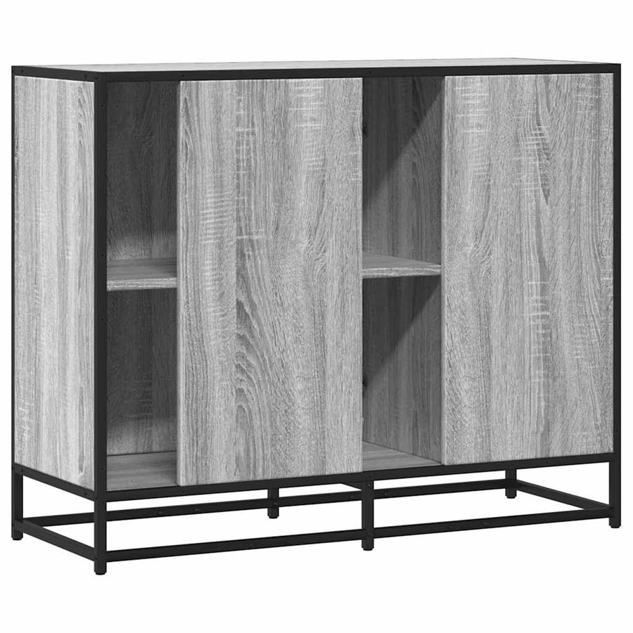 Dressoir 92x35x76 cm bewerkt hout grijs sonoma eikenkleurig