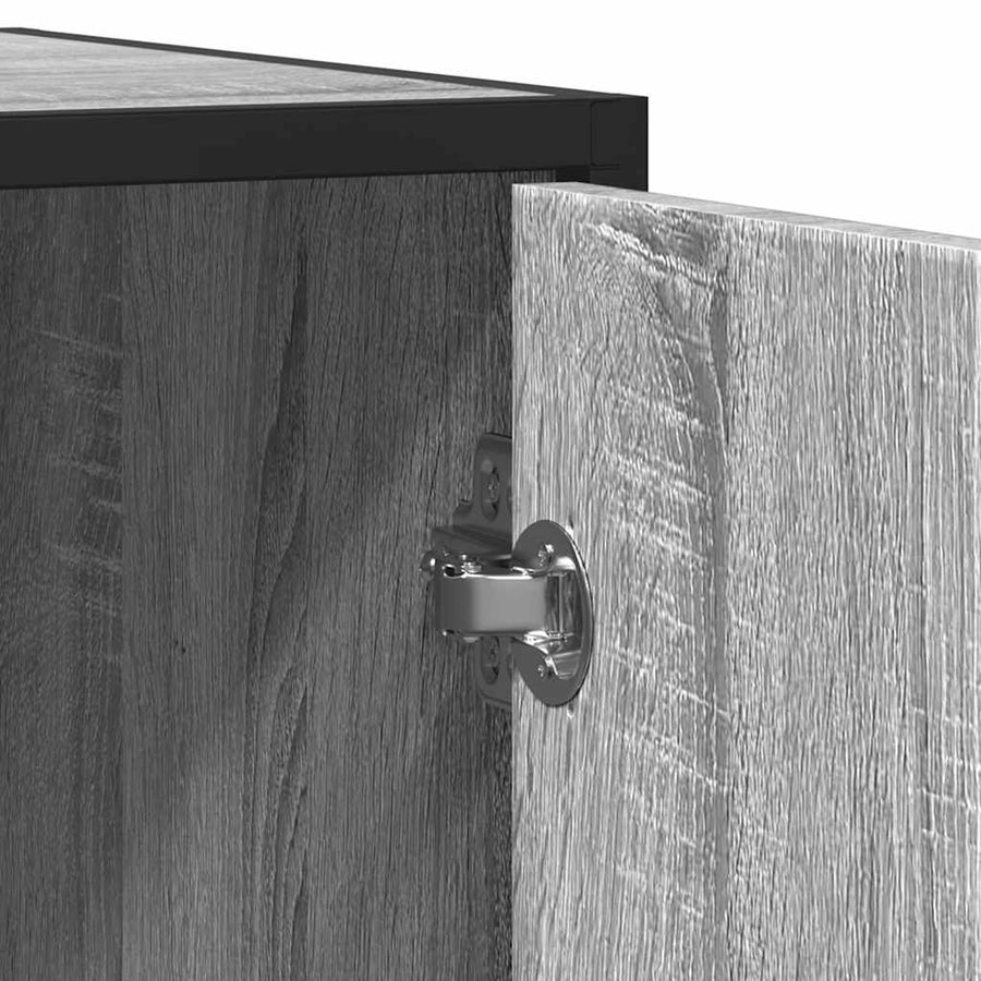 Dressoir 92x35x76 cm bewerkt hout grijs sonoma eikenkleurig