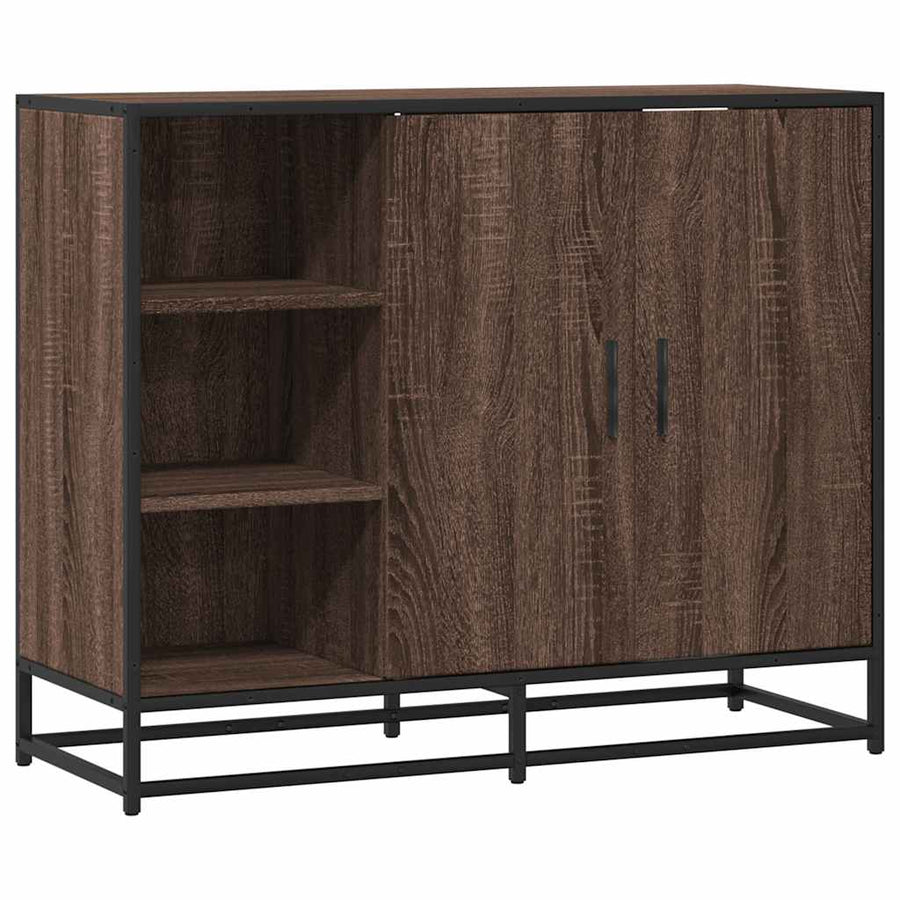 Dressoir 92x35x76 cm bewerkt hout bruin eikenkleurig