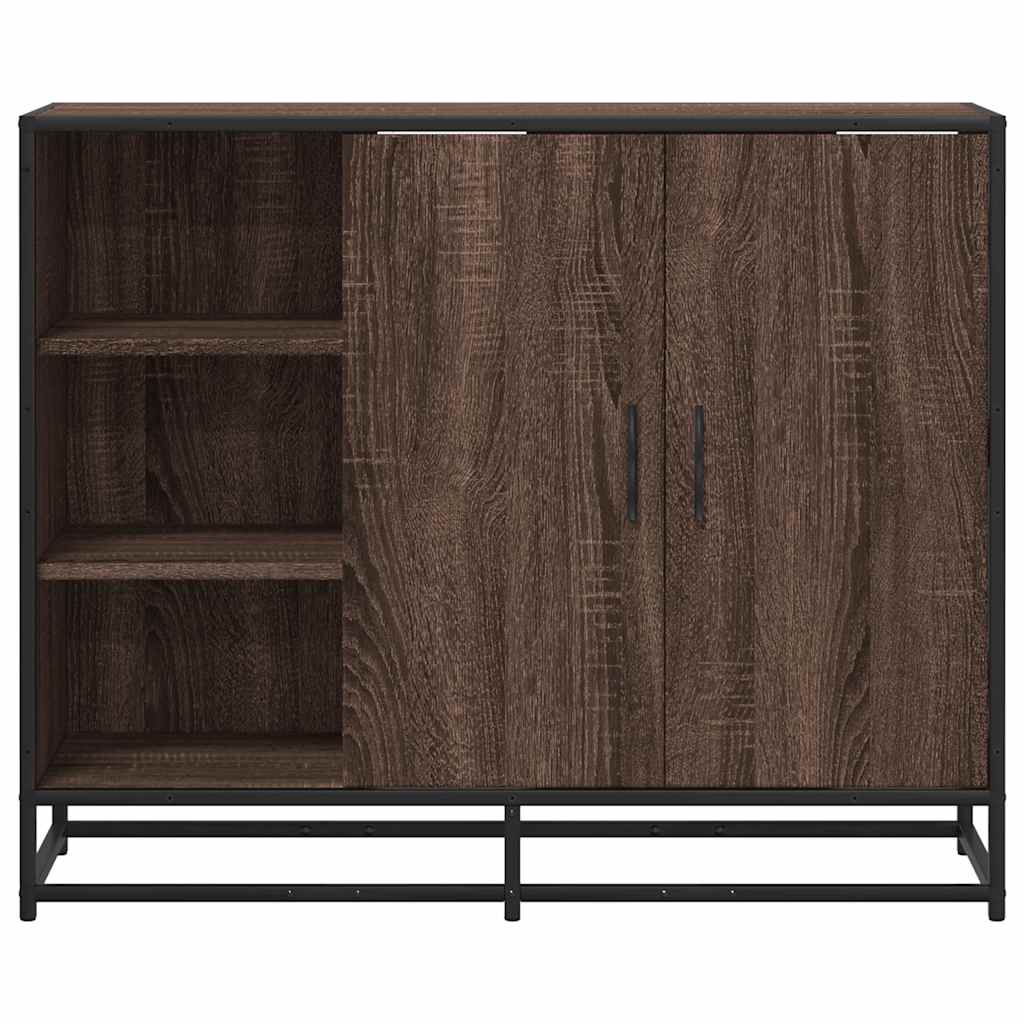 Dressoir 92x35x76 cm bewerkt hout bruin eikenkleurig
