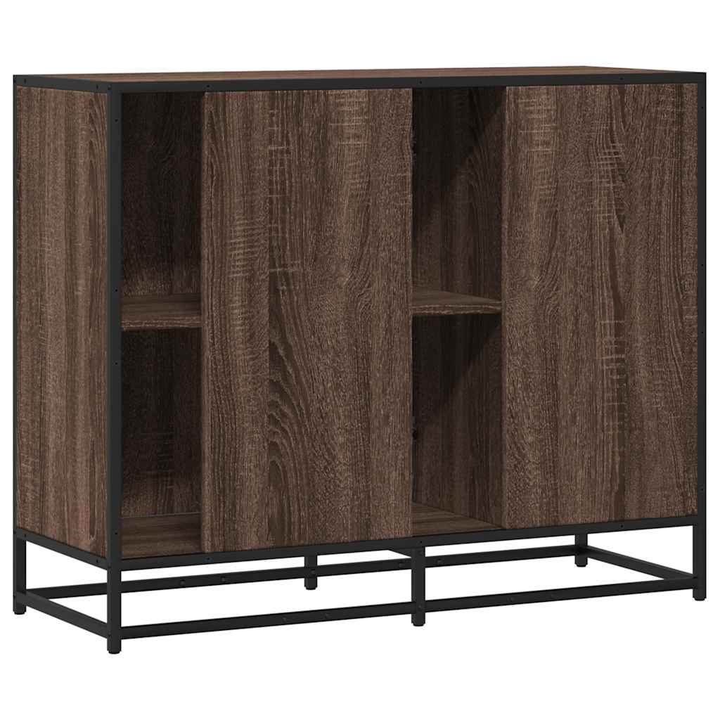 Dressoir 92x35x76 cm bewerkt hout bruin eikenkleurig